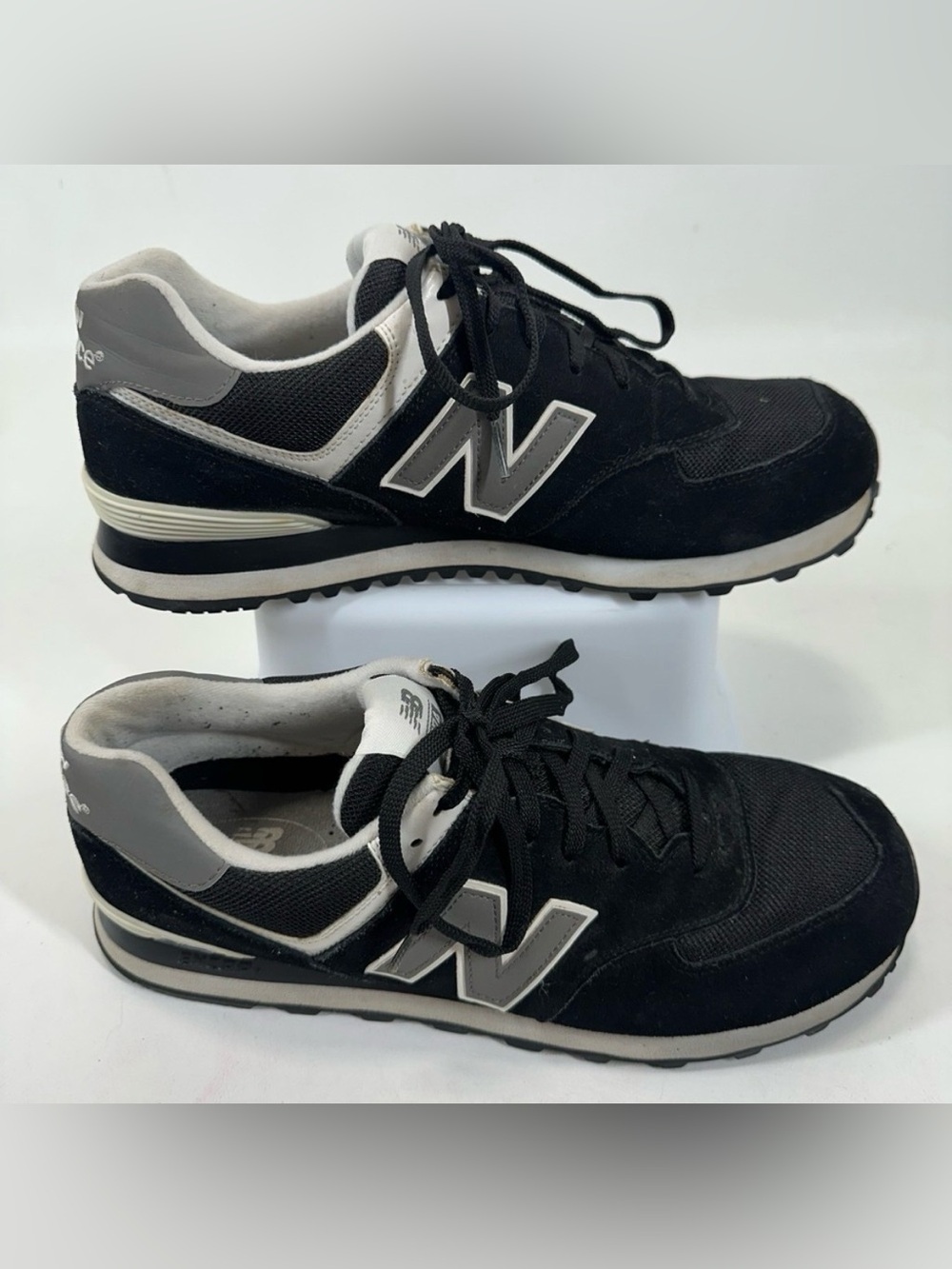 New Balance 574 Classics Black Grey White Mens Size 12